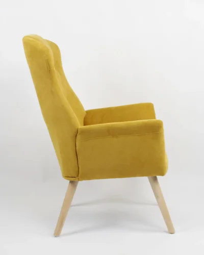Кресло Парлор жёлтый УТ000037096 Stool Group, жёлтый/рогожка, ножки/дерево/бежевый коричневый, размеры - *1000***640*680мм фото 2